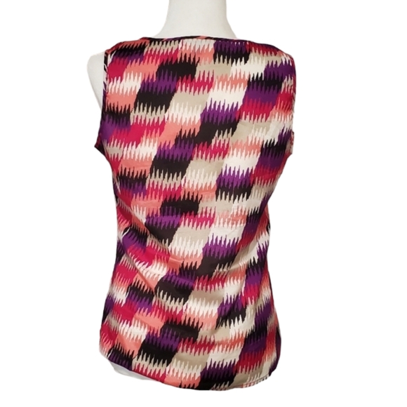 Banana Republic Blouse Womens Small Multicolor Ruffle V Neck Sleeveless Top - Picture 4 of 8